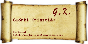 Györki Krisztián névjegykártya