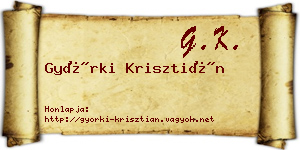 Györki Krisztián névjegykártya